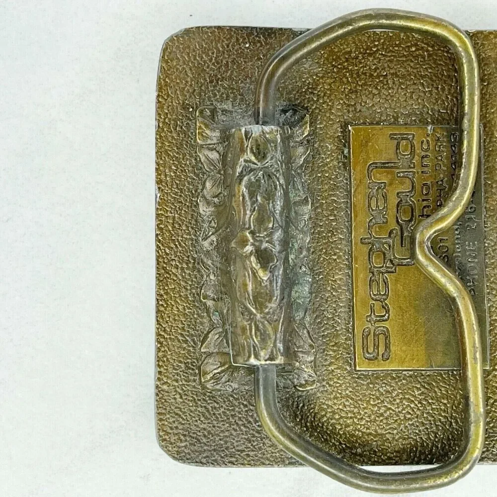 Vintage Stephen Gould Bronze Motor Products Belt Buckle ✨
